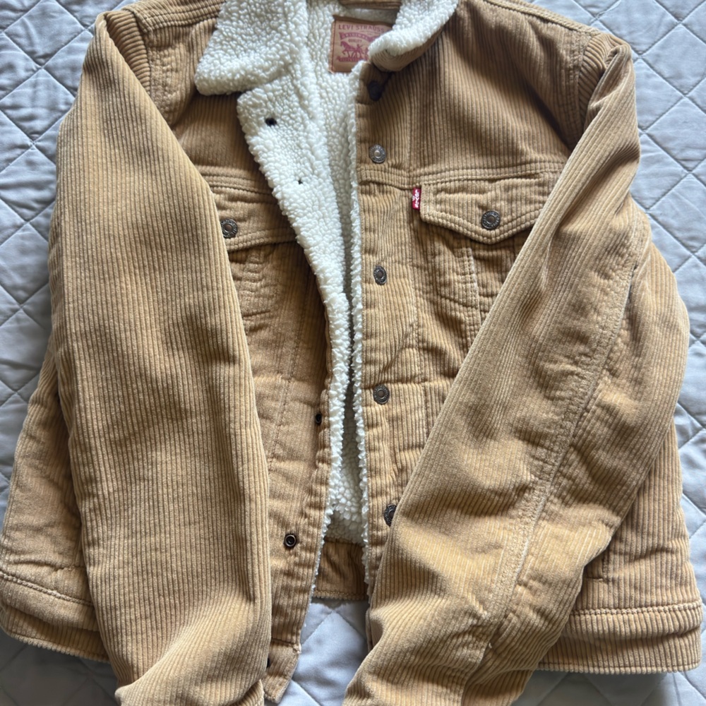 Tan Corduroy Sherpa Jacket